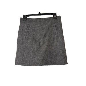 J.CREW‎ Skirt Womens Size 2 Grey A-Line Mini Wool Blend Classic Chic
